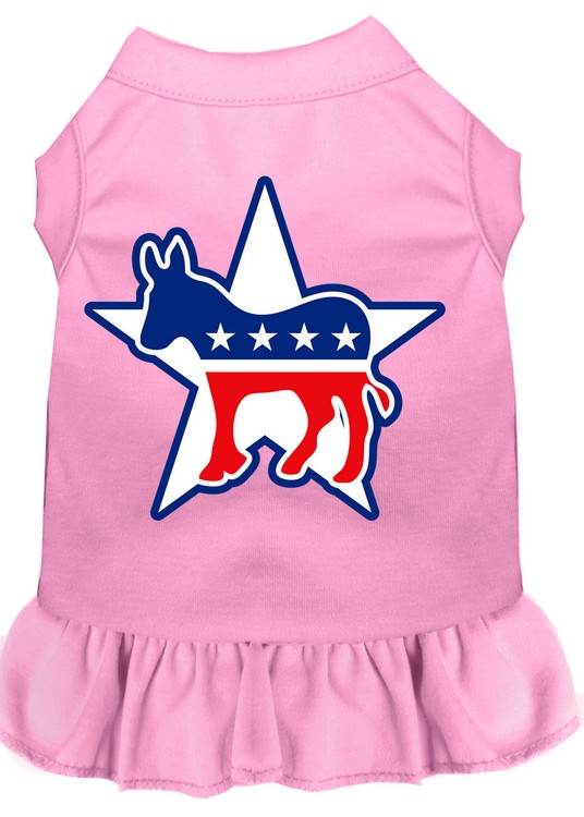 Democrat Screen Print Dress Light Pink Sm